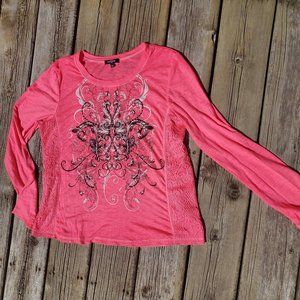 Like New Ransom Pink Long Sleeve Graphic Tee Sz L